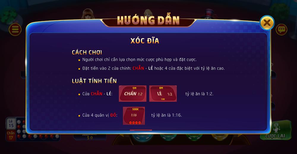  Bảng tỷ lệ trả thưởng các cửa cược vị