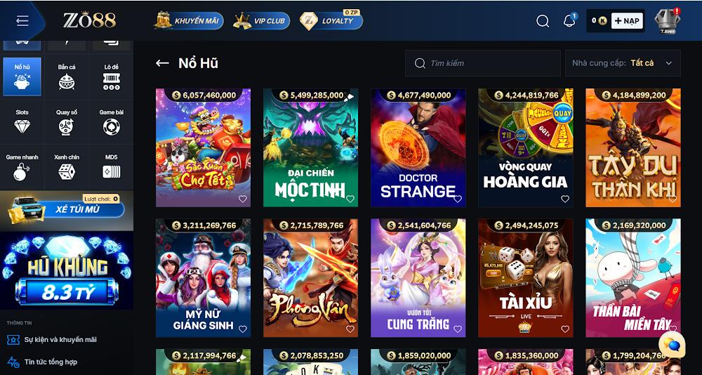 Các siêu phẩm quay hũ ăn khách tại sảnh