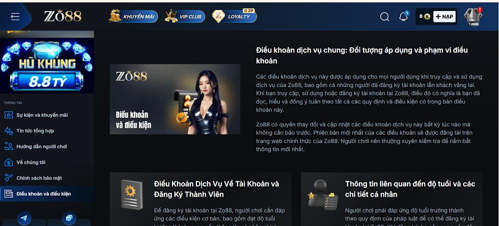 Những điều khoản và điều kiện Zo88 khi tham gia