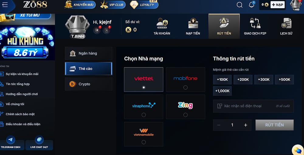 Những điều kiện bắt buộc giúp rút tiền Zo88 nhanh
